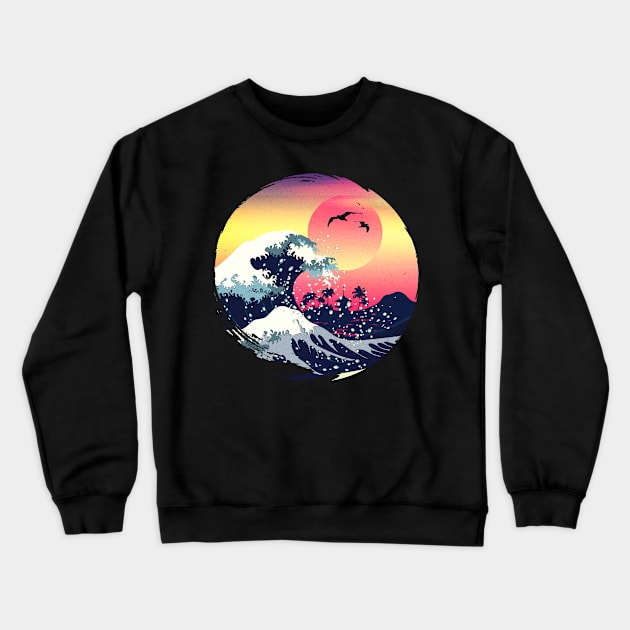 Great tsunami waves Crewneck Sweatshirt by clingcling